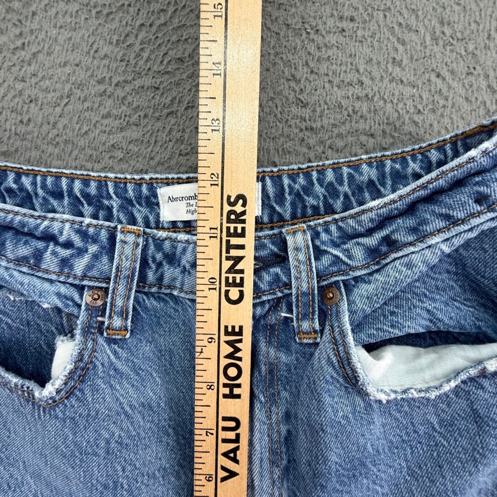 Abercrombie & Fitch Loose High Rise Jeans Womens 25/0R Blue Curve Love 1582 - Picture 7 of 9